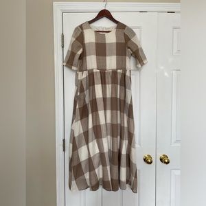 Roolee check nursing dress